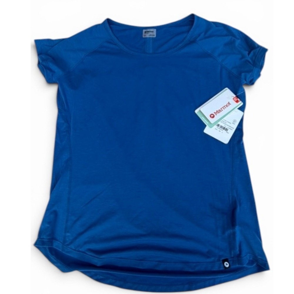 Marmot Top Women S Blue Neaera SS Shirt UPF 50 Trail Climbing Outdoor Base Layer